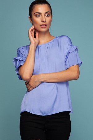 MINI RUFFLE SLEEVE BLOUSE
