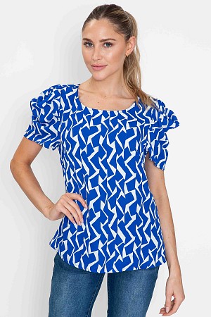 Abstract Stripe Top (100% Poly ...