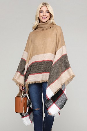 Turtleneck Pullover Poncho