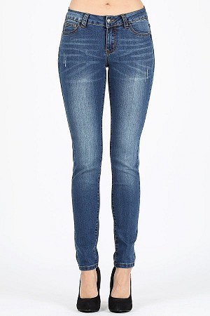 Mid Rise Ripped Stretch Skinny ...