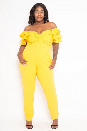 Plus Size Ruffled Flutter Jump ...