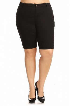 Plus Size High Waist Solid Str ...