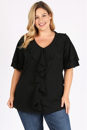 Plus Size Tired Short Sleeves  ...