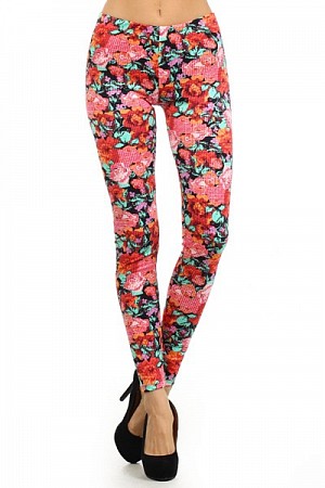 JUNIOR FLORAL PRINT LEGGINGS