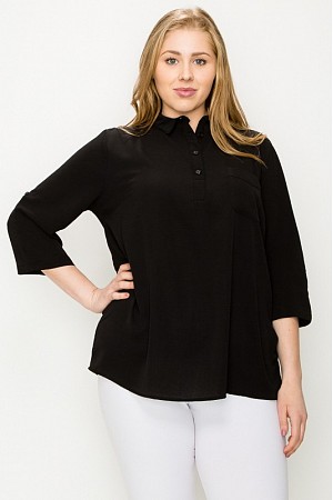 Plus Size KOSHIBO ROLL UP SLEE ...