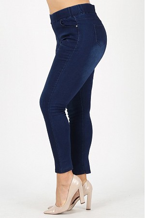 Plus Size High Waist Solid Jeg ...