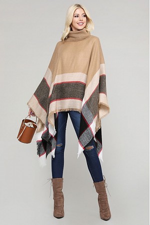 Turtleneck Pullover Poncho