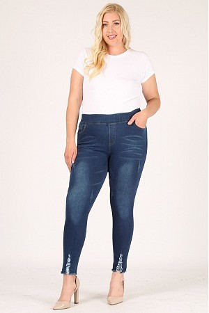 Plus Size High Waist Ripped Je ...