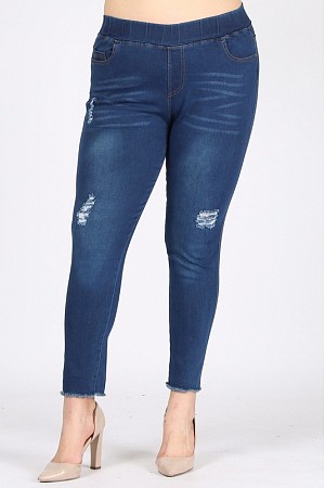 Plus Size High Waist Distresse ...