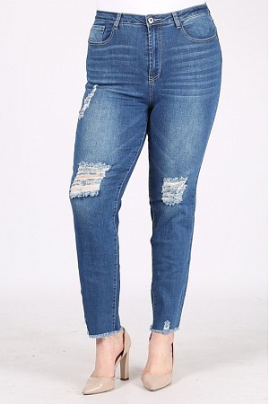 Plus Size Mid-rise denim jeans