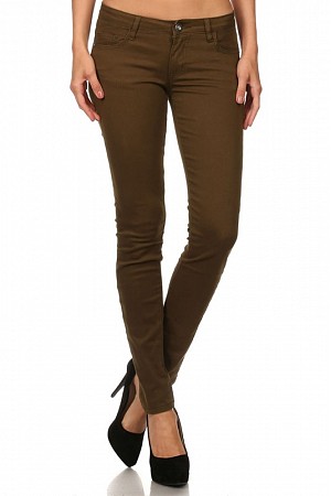 Solid Mid Rise Skinny jeans Pa ...