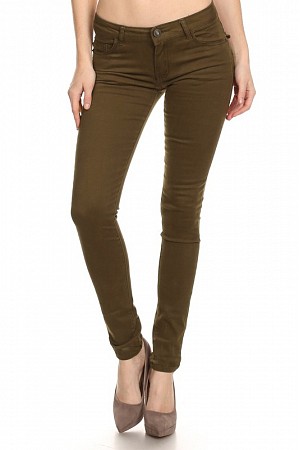 Solid Mid Rise Skinny jeans Pa ...