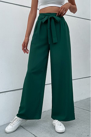 pure color belted high waist l ...