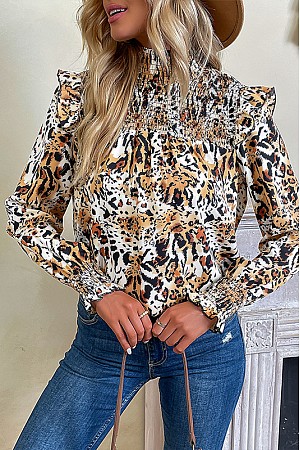 Long-sleeved leopard print hal ... Long-sleeved leopard print hal ...