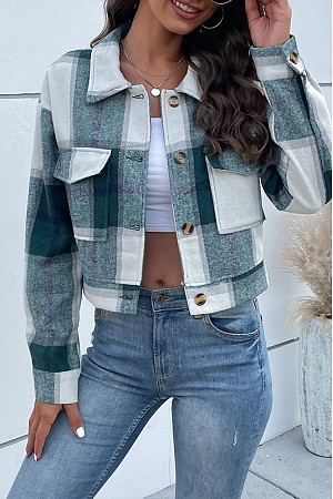 plaid print cowl neck loose bu ... plaid print cowl neck loose bu ...