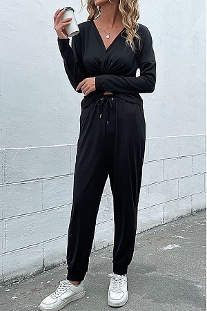 pure color long sleeve casual  ...