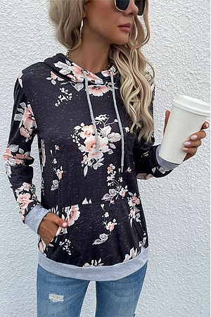  printed pocket long sleeve ho ...