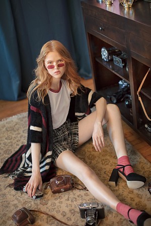 TWEED PLAID CHECKERED SHORTS