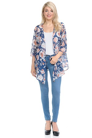 OPEN FRONT SHORT KIMONO CARDIG ...