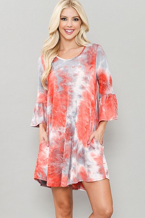 ROUND NECK DRESS WITH POCKETS