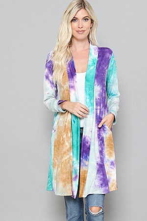 KNEE-LENGTH CARDIGAN WITH POCK ...