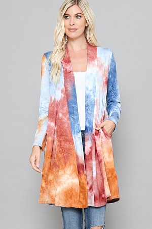 KNEE-LENGTH CARDIGAN WITH POCK ...