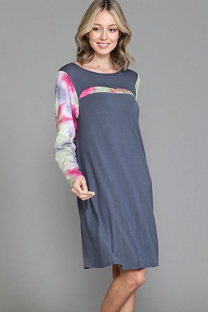 Peek-a-Boo Slit Dress w/ Pocke ...