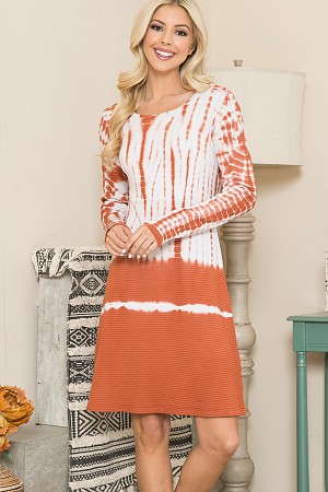 ORANGE TIE DYE WAFFLE THERMAL  ...