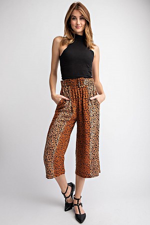 Wide belted printed culotte pa ... Wide belted printed culotte pa ...