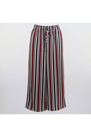 Fake Tie Cropped Wide Pants