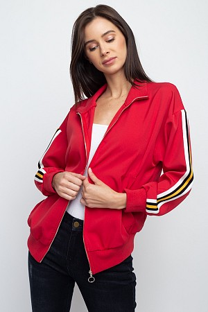 COLORFUL ZIP UP WOVEN JACKET W ...