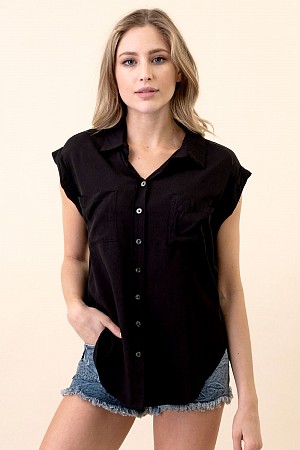 BLACK DOUBLE ROLLED ARMHOLE ED ...