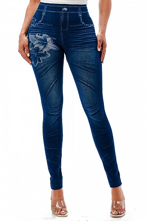 ACID WASHED LOOK FAUX DENIM JE ...