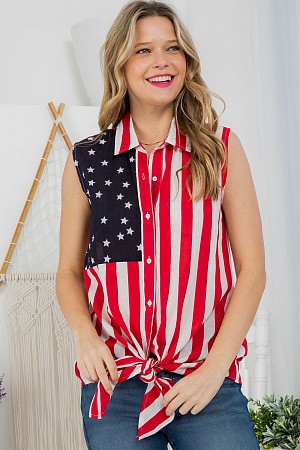 AMERICAN FLAG BUTTON DOWN SHIR ...