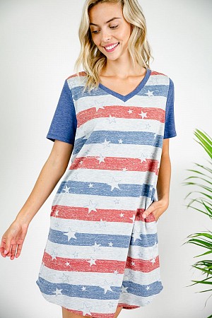 AMERICAN FLAG PRINT FRENCH TER ...