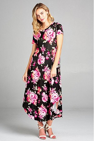 FLORAL PRINT MAXI DRESS