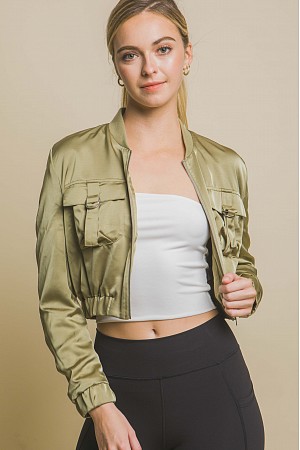 SATIN BOMBER JACKET