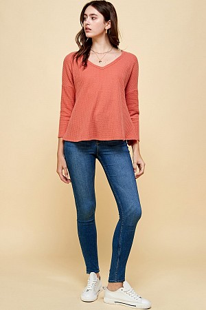 Brushed Waffle A-line  Solid T ...