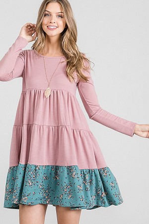 French Terry Tiered  flower co ...