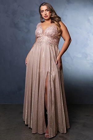 Curvy Sleeveless Embroidered T ...