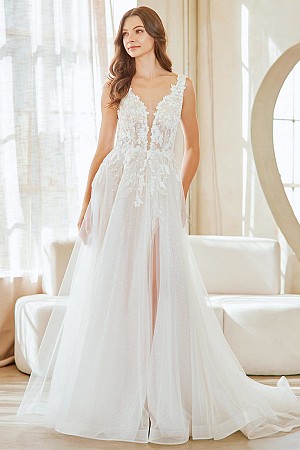 Plunging Neckline Lace Top A L ...