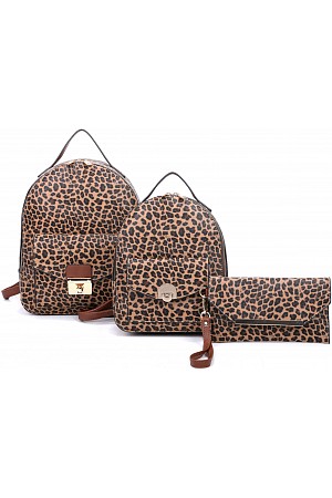 3 IN 1 LEOPARD CUTE BACKPACK S ...
