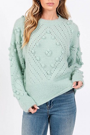 MOHAIR POM POM LONG SLEEVES SW ...