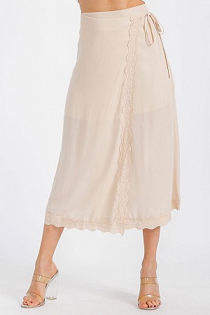 SELF TIE CROCHET TRIM DETAILED ...