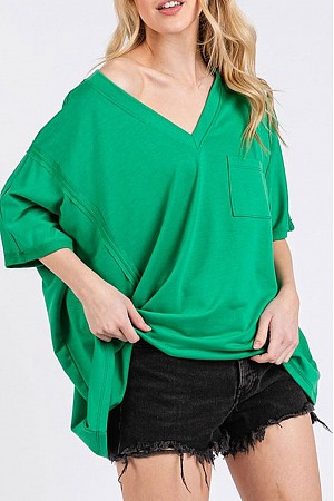 SHORT SLEEVE V-NECK FRONT POCK ...