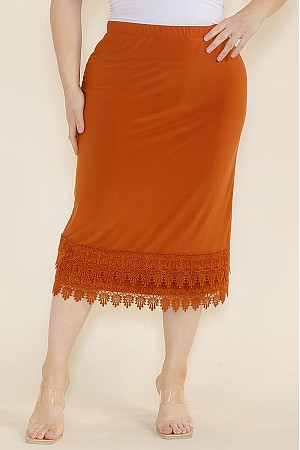 SOLID ELASTIC WAIST CROCHET TR ...