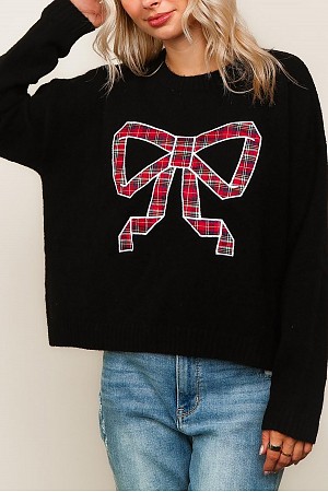 BOW PRINT DETAIL OVERSIZED PUL ...