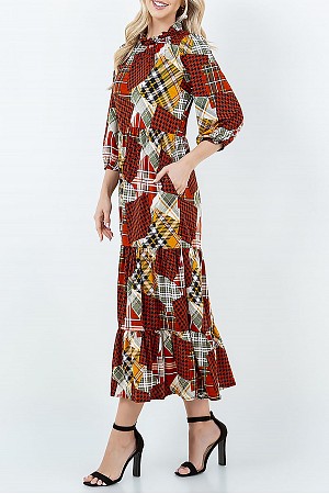 MULTI PATCH WORK PRINT RUFFLE  ...