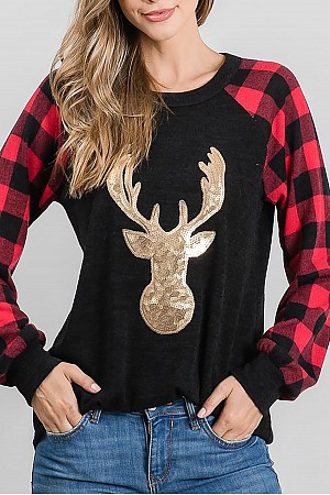 PLAID PRINT CONTRAST WITH REIN ...