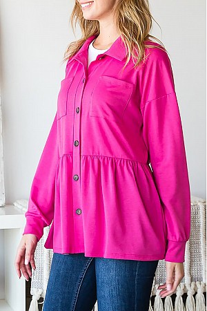 SOLID COLLARED BUTTON DOWN JAC ...